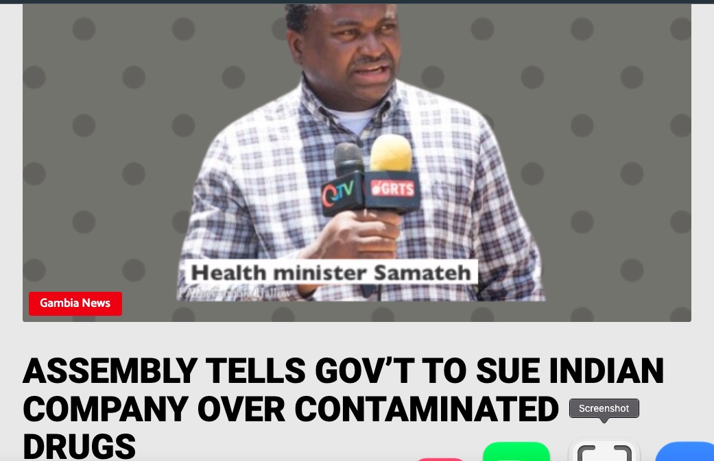 ASSEMBLY TELLS GOV’T TO SUE INDIAN COMPANY OVER CONTAMINATED DRUGS